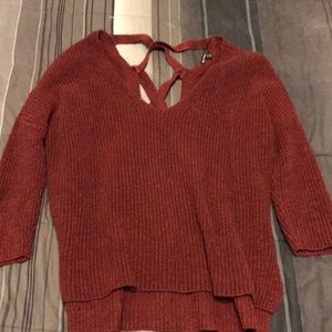 Burgundy slouchy sweater from Express.
